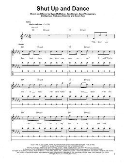 page one of Shut Up And Dance (Bass Guitar Tab)