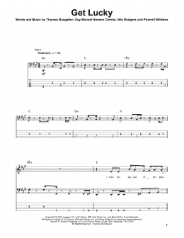 page one of Get Lucky (Bass Guitar Tab)