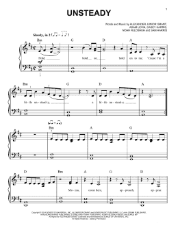 page one of Unsteady (Easy Piano)