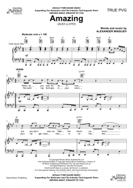 page one of Amazing (Piano, Vocal & Guitar Chords (Right-Hand Melody))