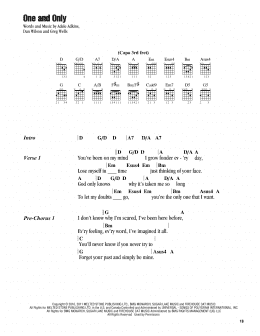 page one of One And Only (Guitar Chords/Lyrics)