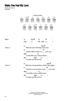 page one of Make You Feel My Love (Guitar Chords/Lyrics)