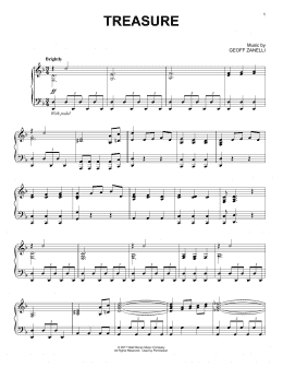 page one of Treasure (Piano Solo)