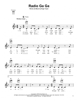 page one of Radio Ga Ga (Ukulele)