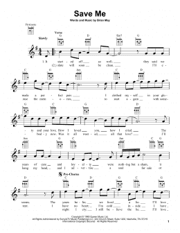 page one of Save Me (Ukulele)