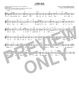 page one of Honey Bun (Lead Sheet / Fake Book)