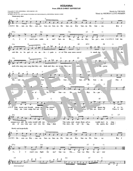 page one of Hosanna (Lead Sheet / Fake Book)