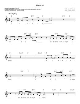 page one of Agnus Dei (Easy Lead Sheet / Fake Book)