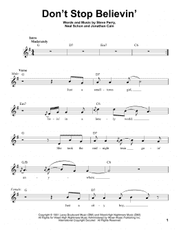 page one of Don't Stop Believin' (Pro Vocal)