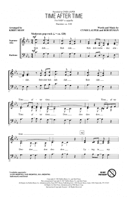 page one of Time After Time (SAB Choir)