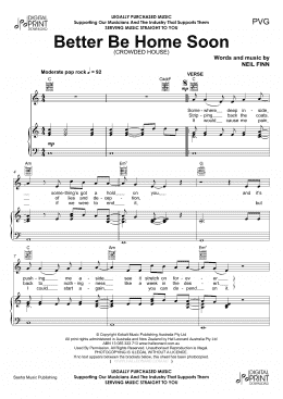 page one of Better Be Home Soon (Piano, Vocal & Guitar Chords (Right-Hand Melody))