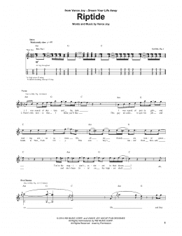 page one of Riptide (Ukulele Tab)