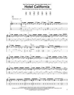 page one of Hotel California (Ukulele Tab)