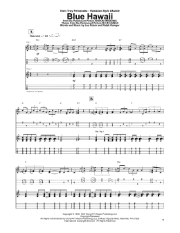 page one of Blue Hawaii (Ukulele Tab)