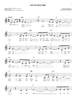 page one of For The Good Times (Easy Lead Sheet / Fake Book)