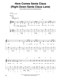 page one of Here Comes Santa Claus (Right Down Santa Claus Lane) (Banjo Tab)