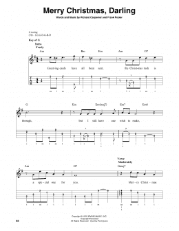 page one of Merry Christmas, Darling (Banjo Tab)