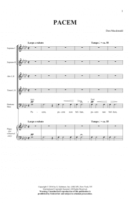 page one of Pacem (SATB Choir)