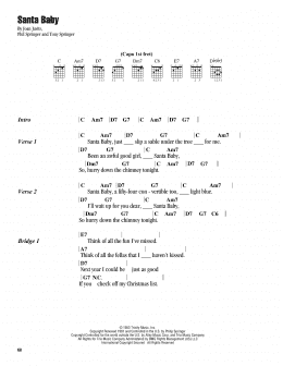 page one of Santa Baby (Guitar Chords/Lyrics)