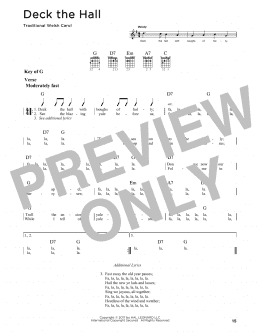 page one of Deck The Hall (Guitar Cheat Sheet)