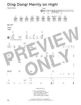 page one of Ding Dong! Merrily On High! (Guitar Cheat Sheet)