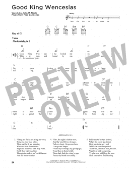 page one of Good King Wenceslas (Guitar Cheat Sheet)