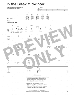 page one of In The Bleak Midwinter (Guitar Cheat Sheet)