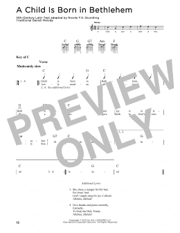 page one of A Child Is Born In Bethlehem (Guitar Cheat Sheet)