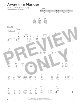 page one of Away In A Manger (Guitar Cheat Sheet)