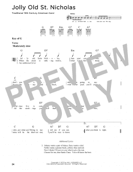 page one of Jolly Old St. Nicholas (Guitar Cheat Sheet)