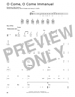 page one of O Come, O Come Immanuel (Guitar Cheat Sheet)