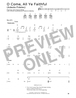 page one of O Come, All Ye Faithful (Guitar Cheat Sheet)