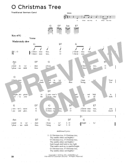 page one of O Christmas Tree (Guitar Cheat Sheet)