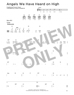 page one of Angels We Have Heard On High (Guitar Cheat Sheet)