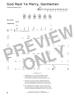 page one of God Rest Ye Merry, Gentlemen (Guitar Cheat Sheet)