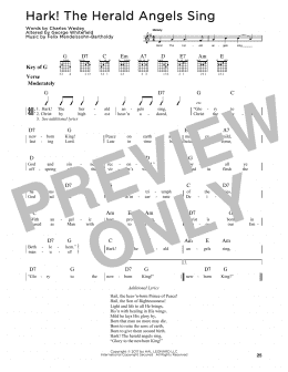 page one of Hark! The Herald Angels Sing (Guitar Cheat Sheet)