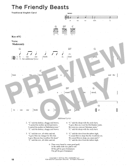 page one of The Friendly Beasts (Guitar Cheat Sheet)