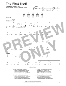 page one of The First Noel (Guitar Cheat Sheet)