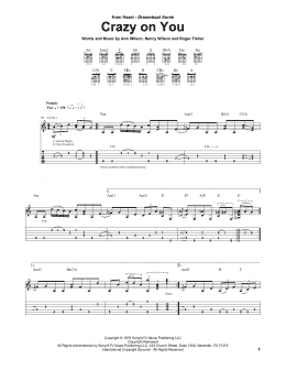 page one of Crazy On You (Guitar Tab)