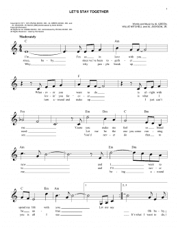 page one of Let's Stay Together (Easy Lead Sheet / Fake Book)