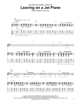 page one of Leaving On A Jet Plane (Guitar Tab)