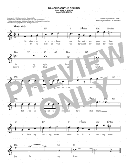 page one of Dancing On The Ceiling (Easy Lead Sheet / Fake Book)