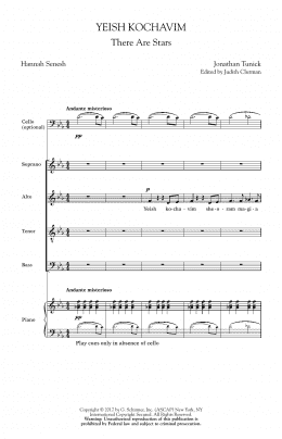 page one of Yeish Kochavim (There Are Stars) (SATB Choir)