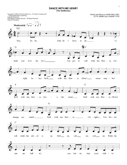 page one of Dance With Me Henry (The Wallflower) (Easy Lead Sheet / Fake Book)