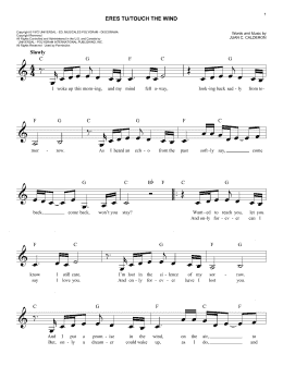 page one of Eres Tu/Touch The Wind (Easy Lead Sheet / Fake Book)