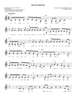 page one of The Loco-Motion (Easy Lead Sheet / Fake Book)