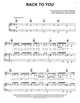 page one of Back To You (Piano, Vocal & Guitar Chords (Right-Hand Melody))