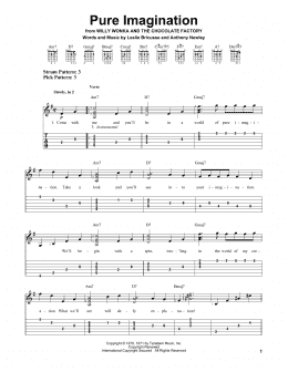 page one of Pure Imagination (Easy Guitar Tab)