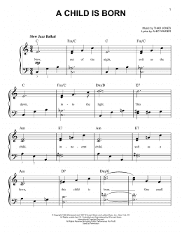 page one of A Child Is Born (Very Easy Piano)