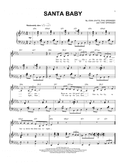 page one of Santa Baby (Piano & Vocal)